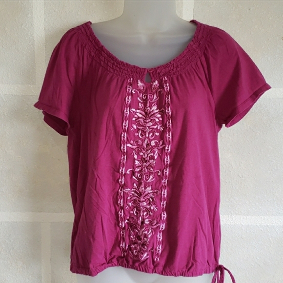 croft & barrow Tops - Croft and Barrow Decorative Pink Top
